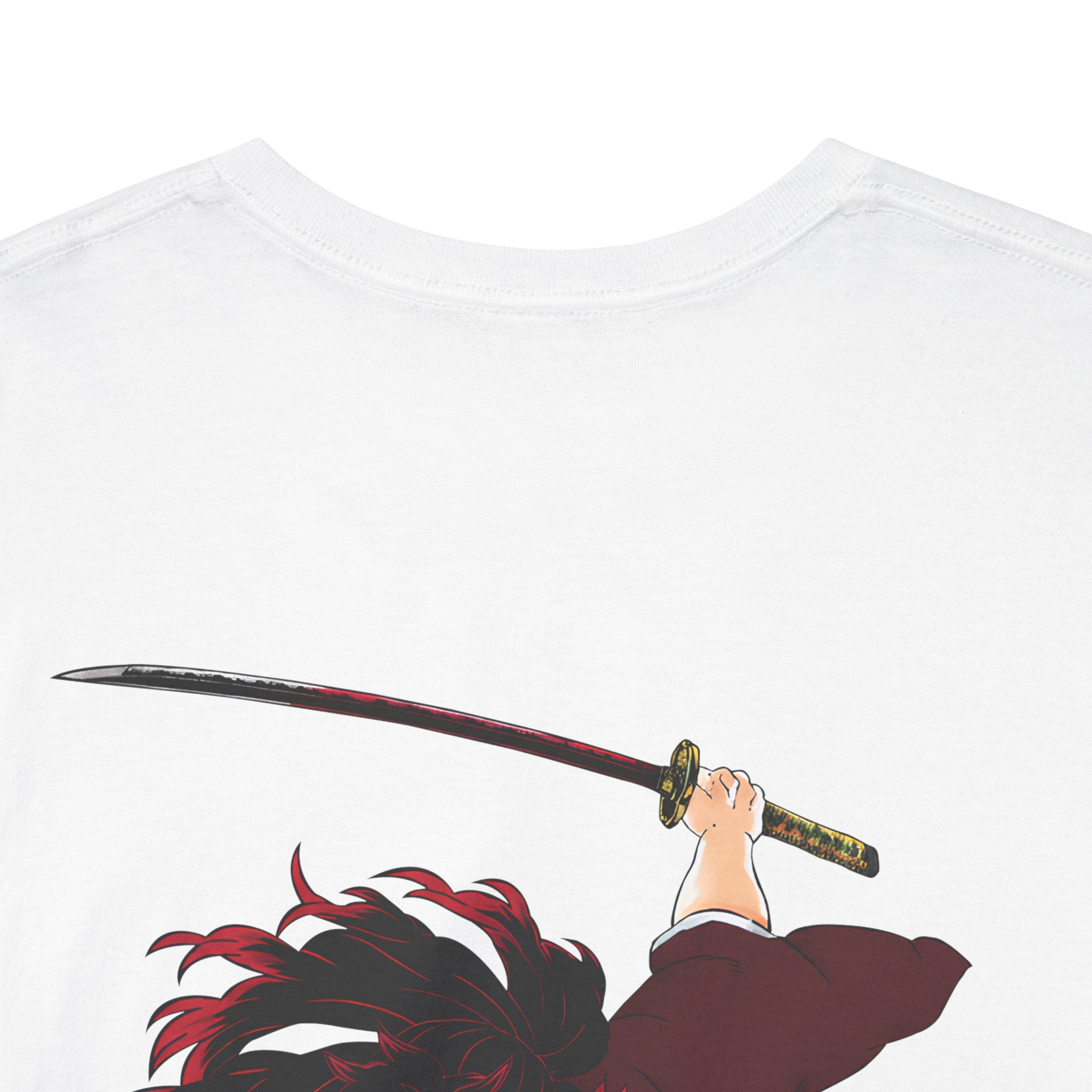 Anime Demon Slayer Tee — Red-Haired Swordsman Back Print