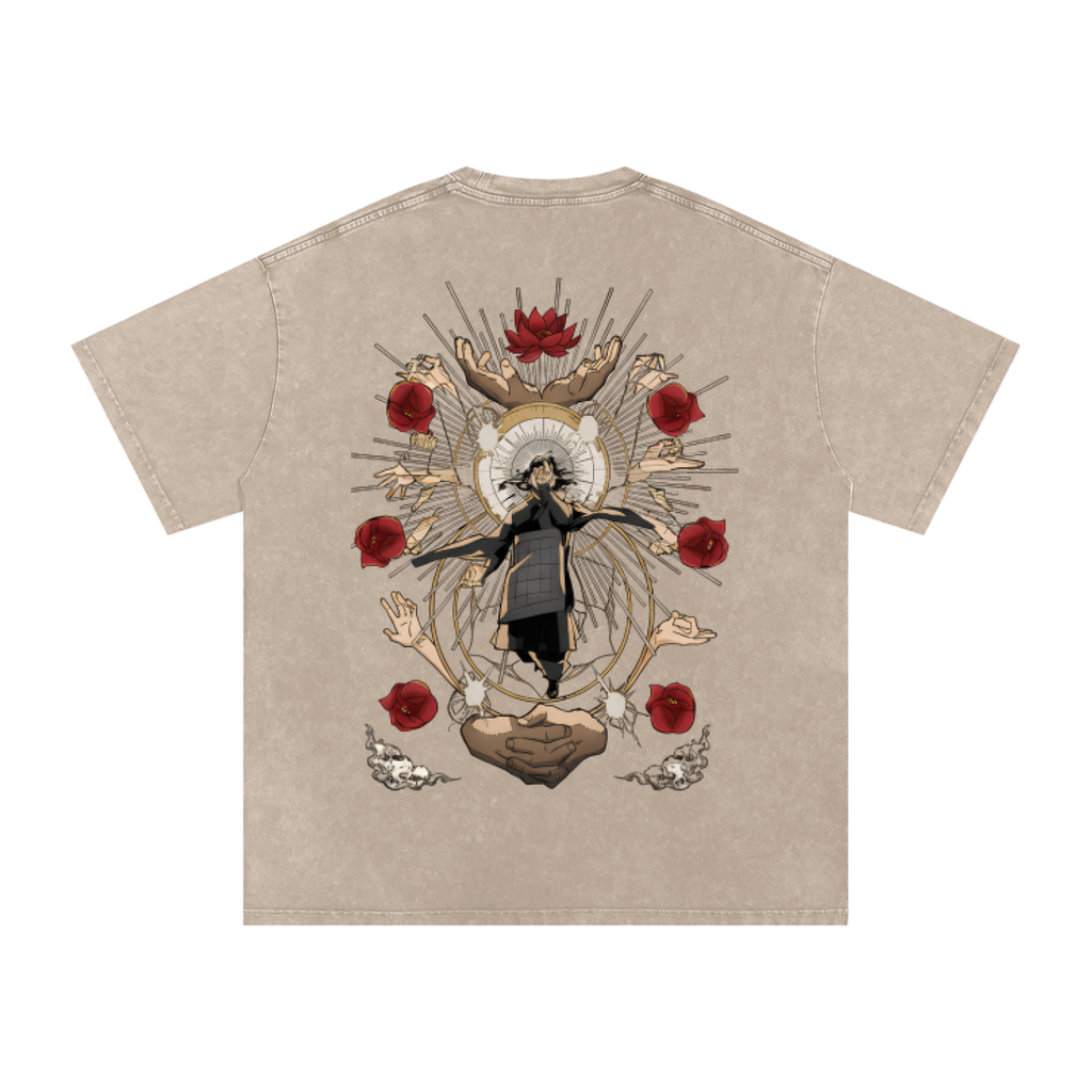 Snow Washed Oversized Cotton T-Shirt