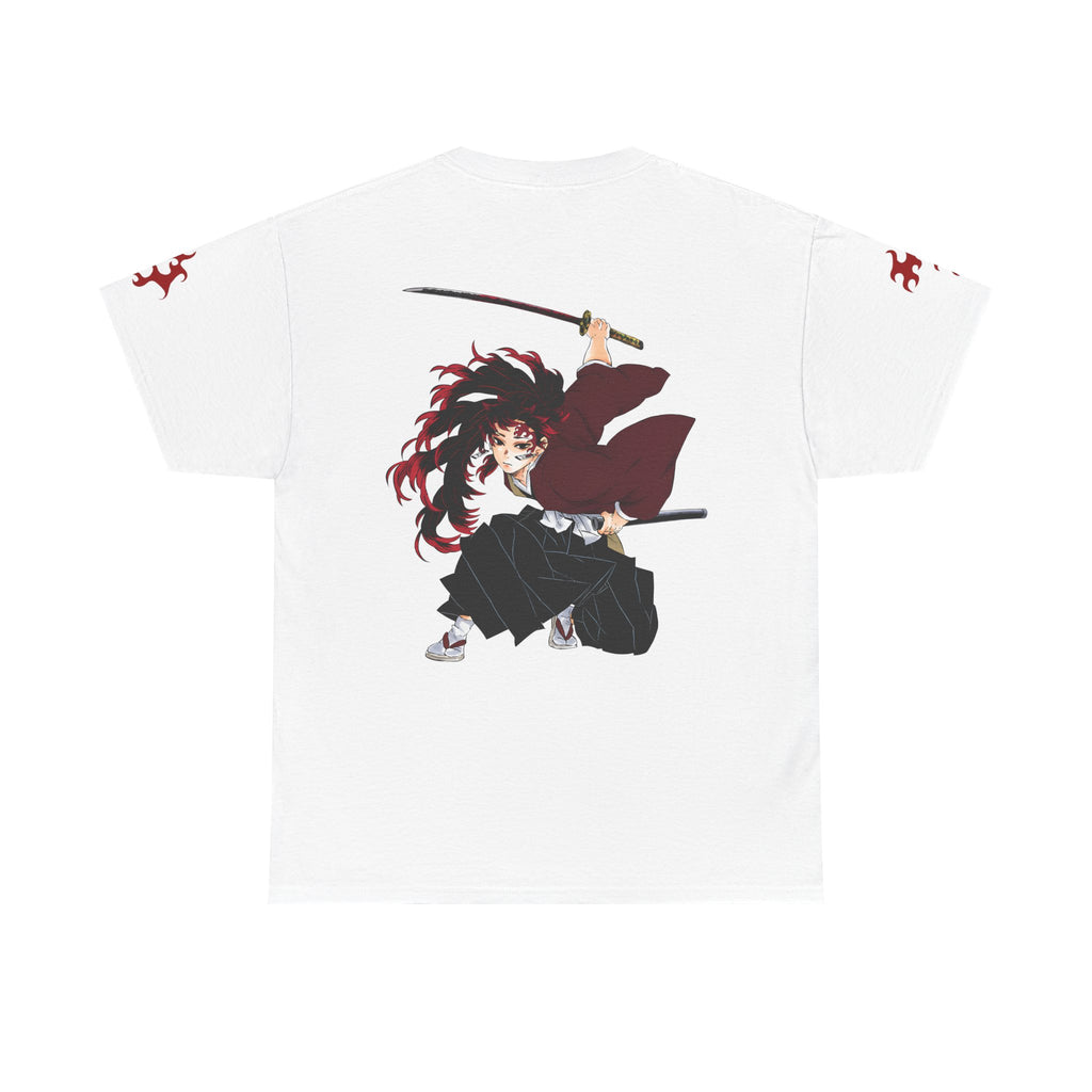 Anime Demon Slayer Tee — Red-Haired Swordsman Back Print