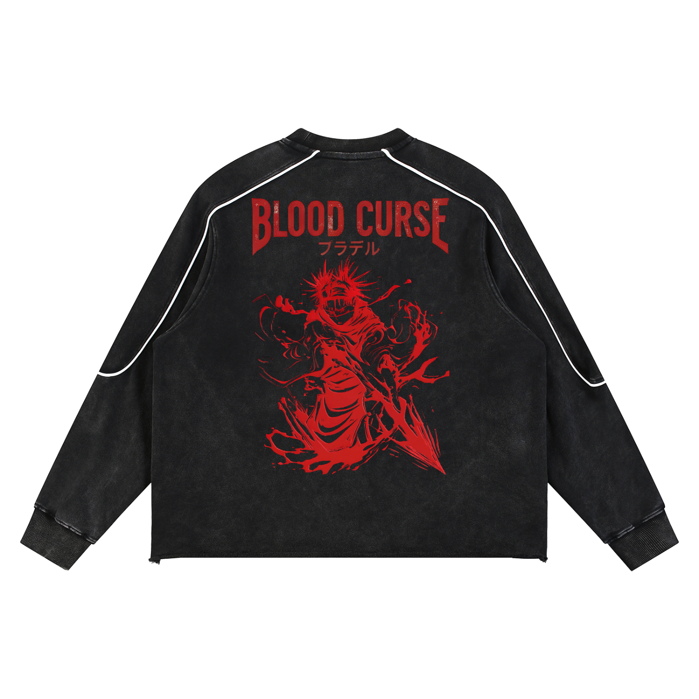 Mineral Wash Piping Raw Hem Sweatshirt